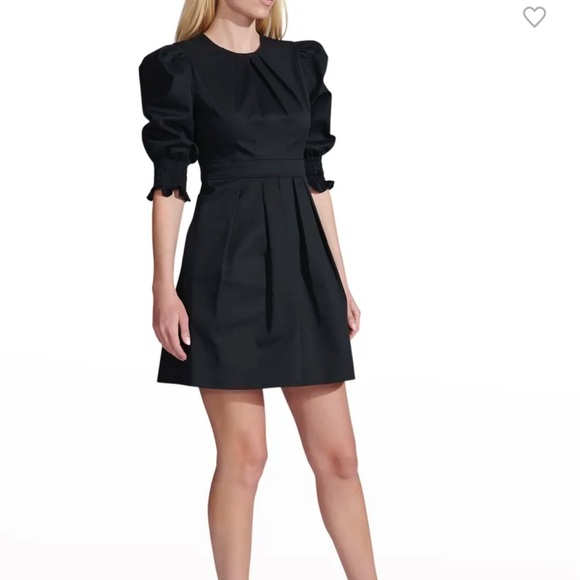 Toccin Women’s Puff Sleeve Cotton Mini Dress | Size 4 | Black (Jet) - Picture 5 of 10
